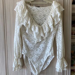 Stunning White Lace Bodysuit - Excellent Condition